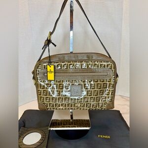 Fendi Zucchino FF Vintage Handbag W/ dust bag